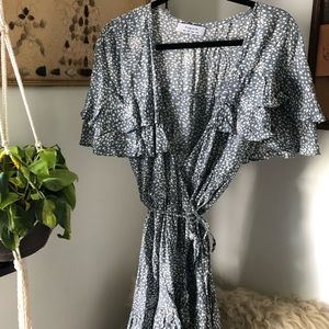 August the label Edie Wrap Mini Dress